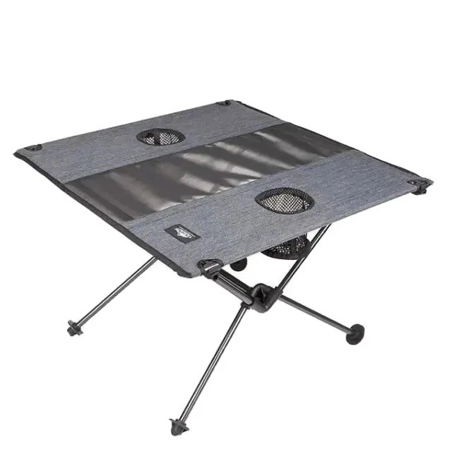 Cascade Mountain Tech Ultralight Camping Table Dual Cup Holders Gray