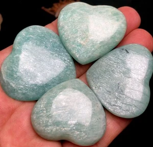 77g 4 Amazonita Cuarzo Corazón Cristal para Amor Joyería Hacer Piedras Preciosas Amazonas - Imagen 1 de 6