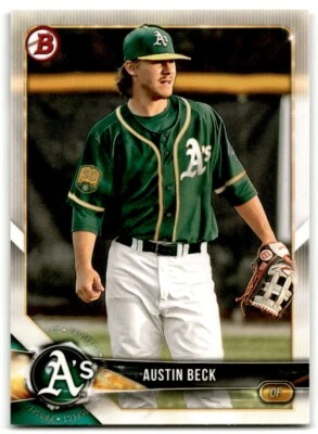 2018 Bowman Prospects Austin Beck Oakland Athletics #BP6 - Image 1 of 2