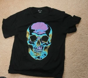 Art Class Unisex Size XL 14  Kids Black Grunge Skull  TShirt - Picture 1 of 1
