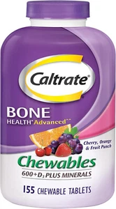 TWO Caltrate Chewables 600 +D3 Plus Minerals Calcium and Vitamin D, Sugar Free - Picture 1 of 8