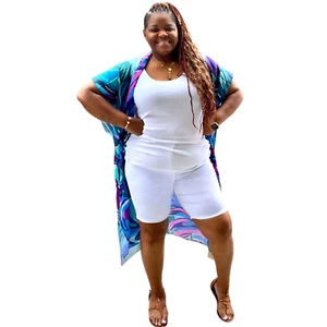 Women's Plus Size White Bermuda Shorts - Picture 1 of 4