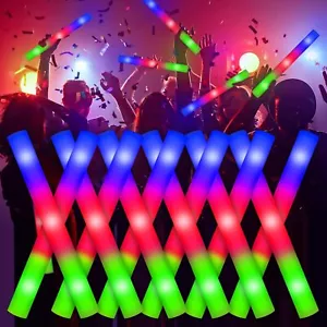 30/50/100/300/600x LED Glow Foam Sticks Party Flashings Vocal Concert Reuseable - Picture 1 of 12