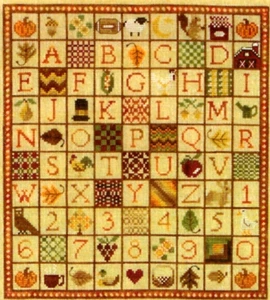Indian summer Sampler Cross Stitch Embroidery Pattern Blue Ribbon Designs - Picture 1 of 3