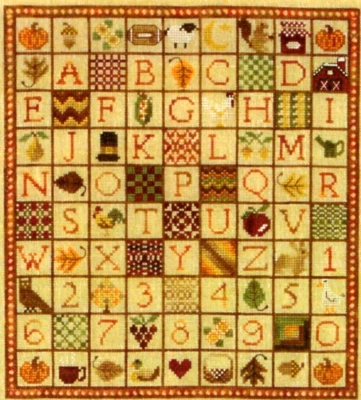 Indian summer Sampler Cross Stitch Embroidery Pattern Blue Ribbon Designs - Image 1 of 3