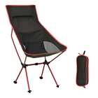 Foldable Camping Chair PVC and Aluminium Black Outdoor Camp Furniture vidaXL