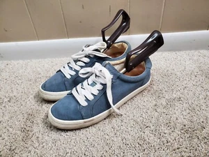 Frye Women's Kerry Low Top Sneakers Women's Size 8.5 M Blue Suede - Picture 1 of 9