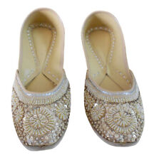 Indian Women Shoes Handmade Leather Mojaries Punjabi Jutties Flip-Flops US 9-11