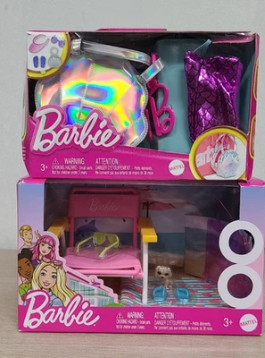 Barbie Silla de Playa y Barbie Ropa Traje de Baño Pack con Accesorios Paquete Foto 1 de 4