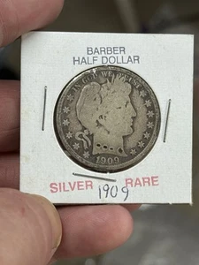 1909 O Barber Half Silver Dollar - Picture 1 of 2