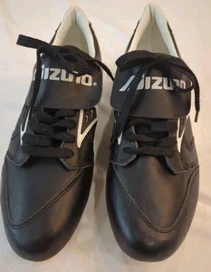 Vintage Mizuno Speed Spike Herren Größe 12 Metall Stollen Schuhe schwarz weiß Baseball - Bild 1 von 19