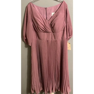 LanTing Bride Midi Dress Mother Of Bride/Groom Bridesmaid Lined V Neck NWT - Picture 1 of 13
