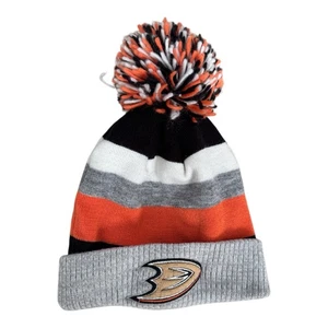 ANAHEIM DUCKS (NHL) Unisex Naranja Negro Gris Blanco Invierno Tejido Gorro-Talla Única - Imagen 1 de 8