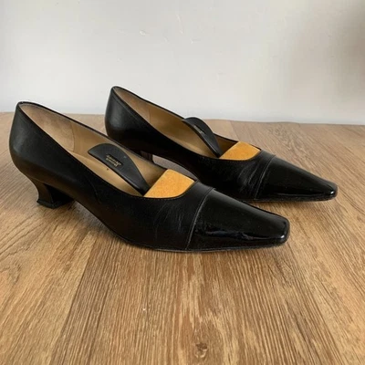 Russell & Bromley Womens Kitten Heels Black Leather Patent Sz UK 6.5 EU 39.5 VGC - Image 1 of 4