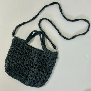 Vintage Häkel Tasche 90er Jahre Y2K Handtasche Handarbeit grau Boho - Bild 1 von 3