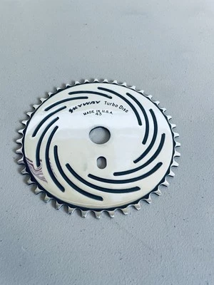 OG Skyway ТУРБО ДИСК.  ВОССТАНОВЛЕННАЯ ПОЛИРОВАННАЯ ОРИГИНАЛЬНАЯ ЗВЕЗДОЧКА BMX 1980-х СТАРАЯ ШКОЛА - Изображение 1 из 4