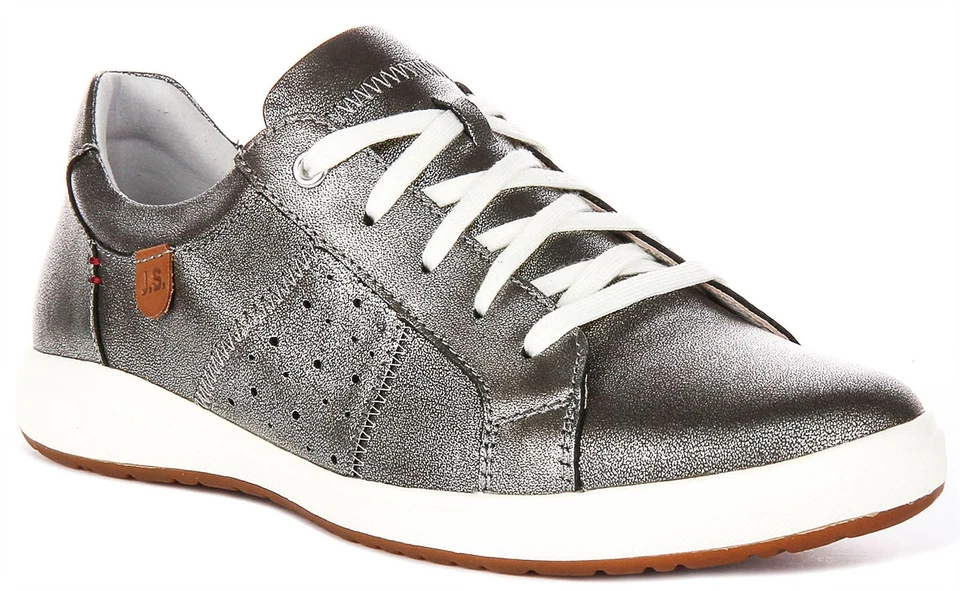 Zapatillas Josef Seibel Caren 01 de cuero con cordones para mujer en azul EE. UU. 5-10 Foto 1 de 1