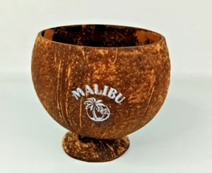 Malibu Rum Coconut Shell Tiki Glass Logo Pub Bar Club Cocktail Collectable - Picture 1 of 8