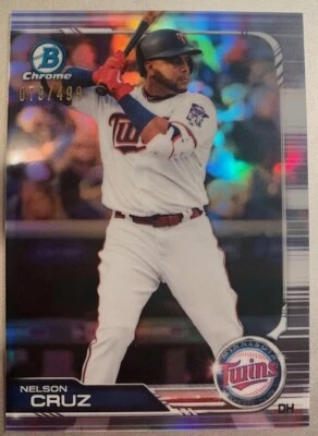 2019 Bowman Chrome Nelson Cruz ( Minnesota Twins ) #70 Refractor /499 - Image 1 of 2