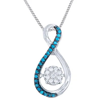 Colgante infinito de plata de ley de diamantes naturales danzantes de 1/6 quilate con collar de cadena Foto 1 de 4