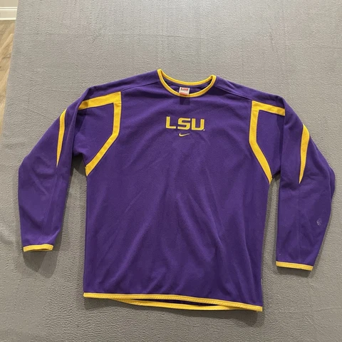 Vintage Nike LSU Tigers Sweatshirt Adult Medium Fleece Therma Center Swoosh Cover