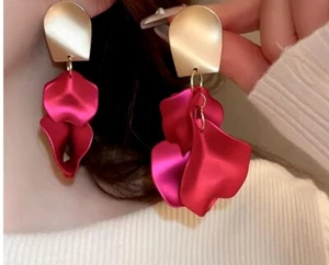 Elegant Multicolored Flower Color Petals Boho Women Drop Dangle Earrings   - Picture 1 of 13