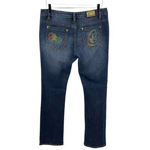 Pantalones de mezclilla COOGI lavado oscuro pierna recta bordados para mujer talla 9/10 o 32 x 31 - Imagen 1 de 11