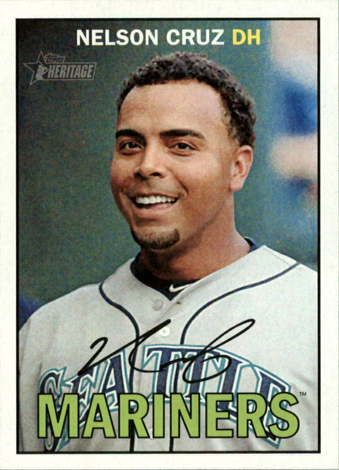 2016 Topps Heritage #457 Nelson Cruz SP Short Print -Seattle Mariners- - Image 1 of 1