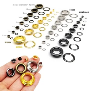 2.5-12mm Leather Bag Shoes Belt Clothes Eyelet With Washer Grommet Ring Air Hole - Picture 1 of 10