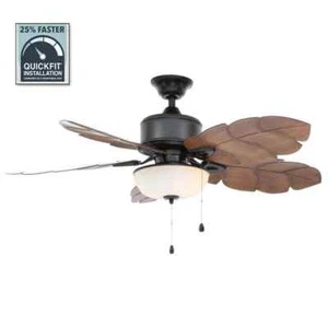 Home Decorators Palm Cove 52 in. Indoor/Outdoor LED Iron Ceiling Fan w/ Light - Picture 1 of 15