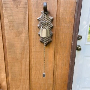 Vintage Wall Brass Bell Ringer Doorbell Handcrafted Spanish Made RARE - Picture 1 of 13