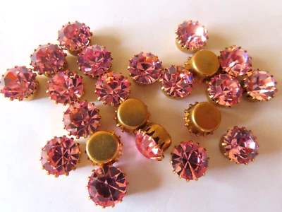 24 pedrería Swarovski 47ss rosa claro/latón Tiff. ajustes. #1100 Foto 1 de 2