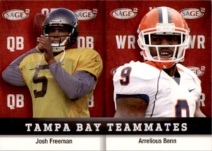 2010 SAGE Squared Teammates Josh Freeman/Arrelious Benn Tampa Bay Buccaneers #9 - Picture 1 of 2