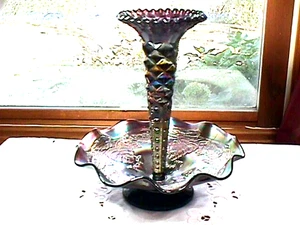 "ERDBEERE" EPERGNE FANTASTISCHES SUPER AMETHYST KARNEVAL GLAS RARITÄT VON: DUGAN - Bild 1 von 22
