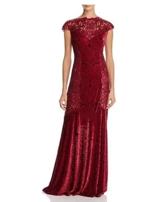 Tadashi Shoji 长葡萄酒色连衣裙 尺寸 M 全新 无标签 — 第 1/4 张图片