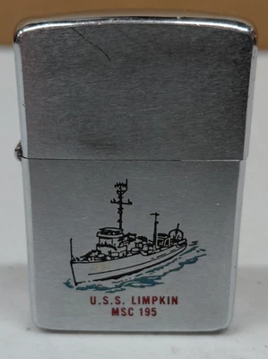 Zippo U.S.S. Isqueiro Limpkin MSC 195 US Military Zippo vintage VENDA IMOBILIÁRIA!!! - Imagem 1 de 4