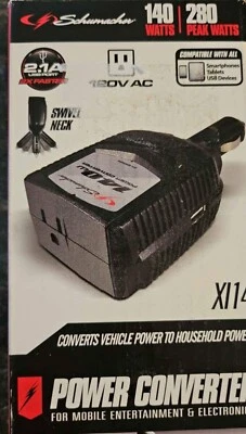 NEW SCHUMACHER PI-140 POWER CONVERTER KIT 280 PEAK WATTS 12V TO 110  - Image 1 of 3