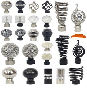 Metal Curtain Pole Pack of 2 Finials / Ends for 28 mm Diameter Poles 