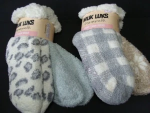 New MUK LUKS 4 Pairs Women's Short Cabin Socks One Size Slipper Non-Skid NWT - Picture 1 of 3