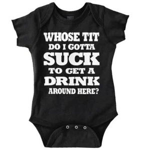 Get A Drink Funny Breatsfeeding Shower Gift Baby Boys Infant Romper Newborn - Picture 1 of 18