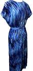 Vintage 1970s maxi DRESS size 16 blue print stretch Matilde Sydney original long