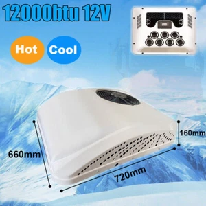 Heat & Cool 12V RV Air Conditioner Kit 12000BTU Rooftop Trailer Electric AC Unit - Foto 1 di 11