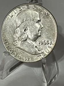 1963 D Franklin Half Dollar Coin Nice Circulated Condition V-FINE # 13-32 - Picture 1 of 2