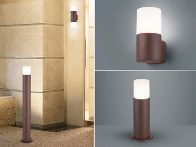 TRIO LEUCHTEN Lampade da esterno effetto ruggine passerella applique lampade da terra per giardino esterno