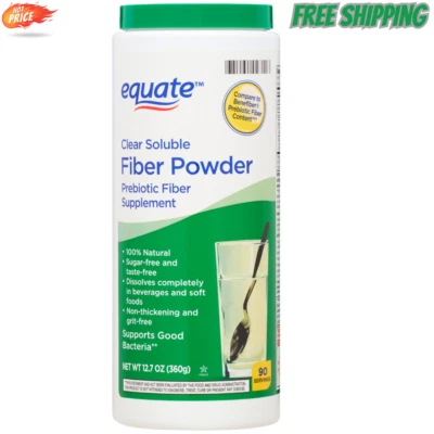New Equate Clear Soluble Fiber Powder, 12.3 oz Free Shipping - Image 1 of 4