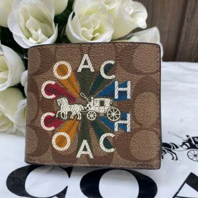 NWT Coach 3 In 1 Wallet In Signature Canvas With Coach Radial Rainbow - Image 1 of 4