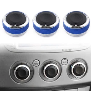 3Pcs Air Conditioner Switch Button Ring Trim For Ford Focus MK2 MK3 Mondeo Blue - Picture 1 of 12