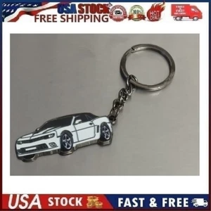 For Chevy Camaro Metal Keychain Accessories for 2010-2020 White and Black - Picture 1 of 14