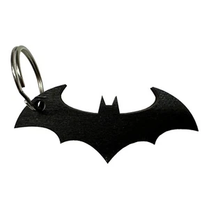 Llavero de madera Batman-Superhéroe-Negro-Llavero-Coche-2 3/4 x 2 pulgadas-1/4 de grosor - Imagen 1 de 1
