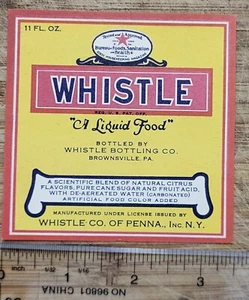JAR Bottle Label Whistle Soda Vess Laboratories New York - Picture 1 of 5